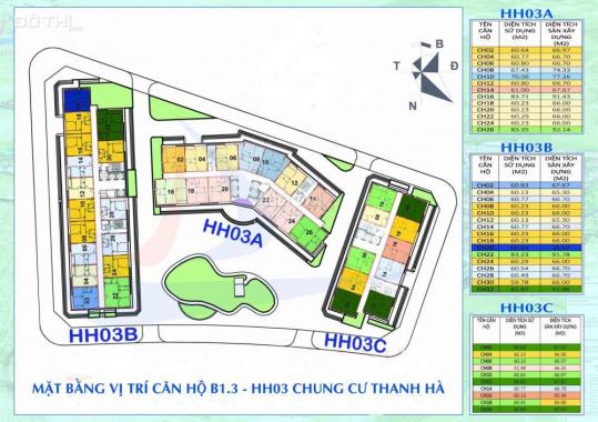 Thông tin chi tiết và mặt bằng căn hộ chung cư B1.3 HH03 Thanh Hà