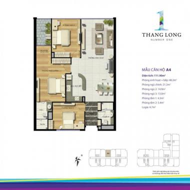 Nhượng lại căn hộ 143m2, tòa Thăng Long No1