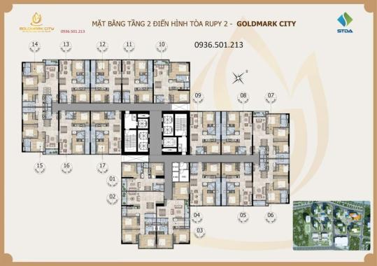 Chính chủ cần tiền bán gấp căn hộ Goldmark city 136 Hồ Tùng Mậu, tầng 1606, DT 99.64m2, 2.4 tỷ