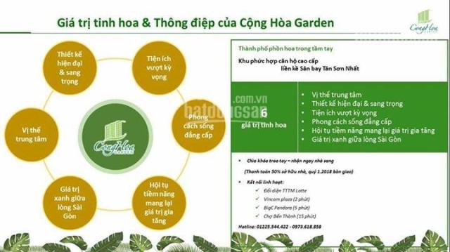 Nhận giữ chỗ căn hộ mặt tiền đường Cộng Hòa, T3 nhận nhà, đối diện Lotte Mart, CK 3,5%