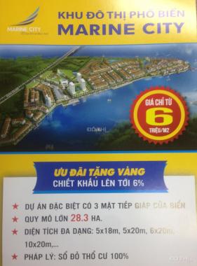 Bán đất nền dự án tại dự án Marine City, Vũng Tàu, DT 100m2 giá 6 triệu/m². LH: 0938.417.497