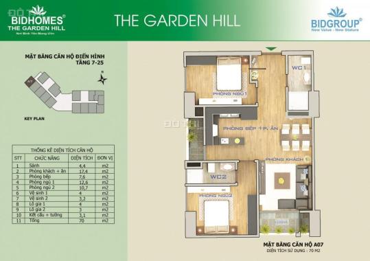 Bán căn hộ chung cư tại dự án The Garden Hills - 99 Trần Bình, Nam Từ Liêm, Hà Nội diện tích 70m2