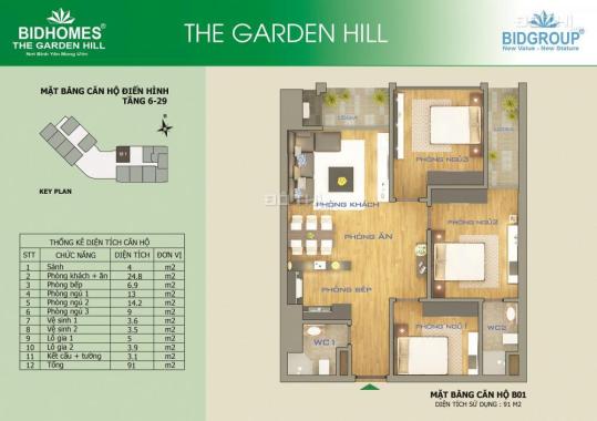 Bán căn hộ chung cư tại dự án The Garden Hills - 99 Trần Bình, Nam Từ Liêm, Hà Nội diện tích 70m2