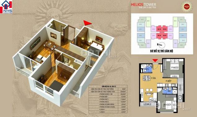 0903222591 cần bán gấp căn hộ chung cư Helios 75 Tam Trinh, S 70m2, giá tốt, đã có sổ đỏ