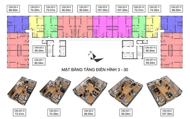 Chung cư Booyoung Vina Hàn Quốc mở bán căn góc 88,55m2, Đông Nam