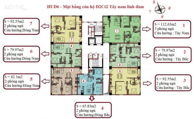 Bán căn hộ 701 chung cư D2CT2 Linh Đàm (Căn góc 3 phòng ngủ 112m2)