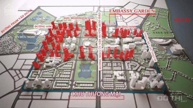 Bán shop house Embassy Tây Hồ Tây PVI: Lô 120m2 - Hướng chính Bắc (Gốc 115 tr/m2 - 13.8 tỷ)