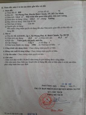 Bán đất ở giá rẻ QL50, xã Phong Phú, Bình Chánh, tặng GPXD 1 lầu. 0942.74.77.88