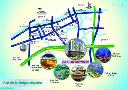 Cần bán 20 suất nội bộ ki ốt, shophouse thuộc Saigon Skyview quận 8, giá 800 triệu/căn