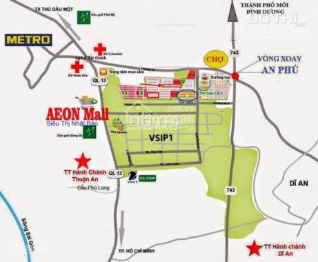 Bán đất tại dự án khu đô thị VSIP 1 mới, Thuận An, Bình Dương, DT 80m2, giá 1.44 tỷ. 0962 068 337