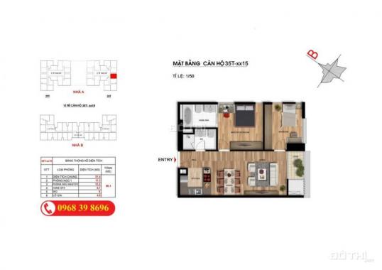 Bán cắt lỗ căn 15 ban công Đông Nam tòa A35T Imperia Garden DT 65m2, giá 2.45 tỷ. LH: 0902135622