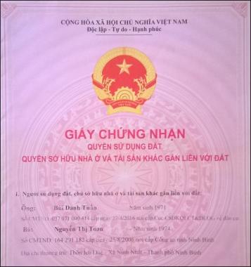 Bán đất thổ cư TP. Ninh Bình, 7.2tr/m2