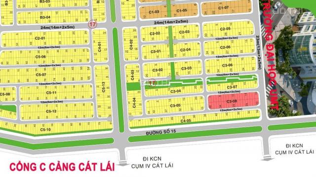 Hùng Cát Lái bán đất sổ đỏ, gần trường Đại Học UMT, DT 7x20m, đường 12m, giá 37 triệu/m2
