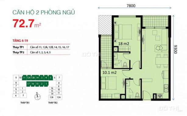 Căn thô giá rẻ duy nhất 73m2, giá chỉ 2.95 tỷ tại dự án The Botanica - Tân Bình