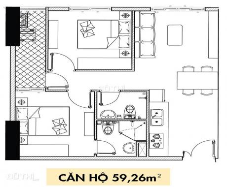 Kẹt tiền cần bán căn hộ Topaz Elite, giá 1.619 tỷ, 60m2, 2 PN, 2 WC, 1 PK, 1 logia