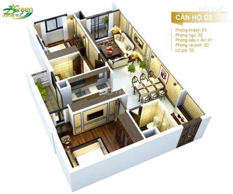 Chỉ cần từ 850tr bạn đã có thể sở hữu được một căn chung cư cao cấp 3PN dự án Green Pearl Minh Khai