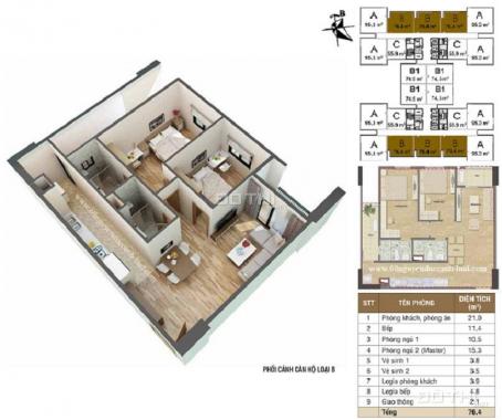 Bán căn hộ chung cư VP3 Linh Đàm, giá từ 750tr - 1,2 tỷ