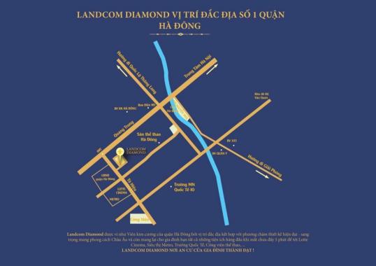 Nhà phố Landcom Diamond, đối diện quận ủy Hà Đông 62m2, xây 5 tầng, giá 5.9 tỷ