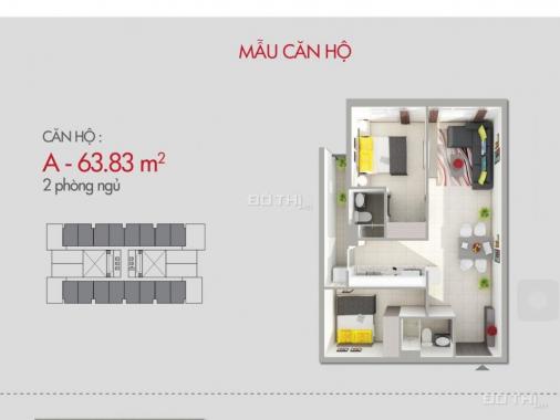 Bán căn hộ 8X Rainbow, Bình Tân, HCM, diện tích 64m2, giá 1.6 tỷ. Tặng toàn bộ NT còn bảo hành