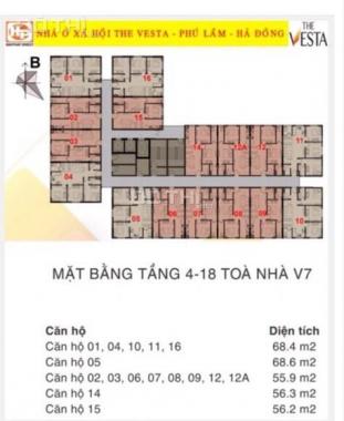 Cơ hội cuối cùng mua CC The Vesta: V1, V2, V7, V8 nhà ở xã hội tốt nhất Việt Nam, 0972.899.510