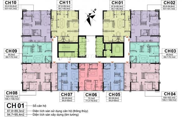 Chính chủ bán căn hộ 94.8m2, 3 phòng ngủ, tại tòa CT2, A10 Nam Trung Yên, 0969503636