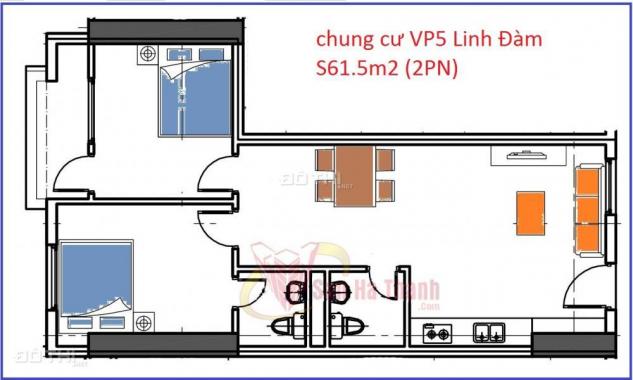 Bán căn góc tầng 9 VP5 diện tích 61.5m2 x 2PN, Linh Đàm