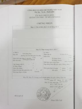 MTKD Trần Hưng Đạo, P Tân Sơn Nhì, 4.2 x 18m. Giá 11,8 tỷ