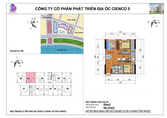 Bán căn hộ tầng 1904 tòa HH03C B1.3 chung cư Thanh Hà Mường Thanh, giá 10,5tr/m2, LH 0983405792