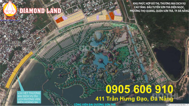 Bán 483 m2 đất 3 MT đường Hoàng Sa, đối diện bãi tắm Mân Thái Đà Nẵng, giá rẻ hơn TT 20 tr