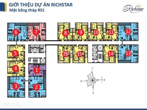 Căn hộ RichStar tháp RS1, cần bán gấp căn 2PN, 61m2, tầng cao view Tây Nam, giá 2.4 tỷ bao thuế phí