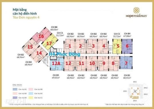 Chính chủ cần nhượng lại suất vào tên HĐ trực tiếp, 68m2, tầng 12 chung cư Phúc Đồng, giá đẹp