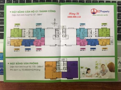 Cienco mở bán đợt cuối căn hộ, sàn văn phòng chung cư C1 Thành Công - Ba Đình, giá từ 32tr/m2
