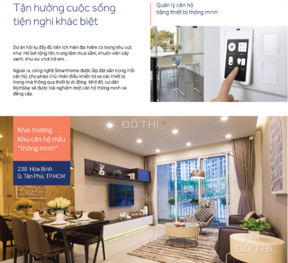 Bán căn hộ Tân Phú vừa bàn giao 63m2, nhận nhà ở ngay, giá 1.75 tỷ, LH: 0796.606.707