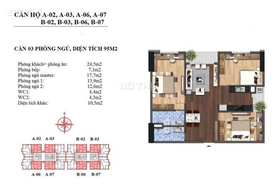 Bán căn hộ 3PN, 95m2, hướng Nam tòa Lạc Hồng 2 Ngoại Giao Đoàn, đầy đủ nội thất, giá 2.89 tỷ