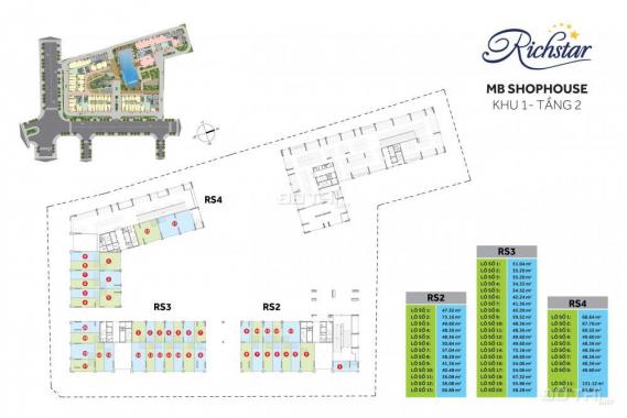 Cần bán Shophouse Richstar Tân Phú, diện tích 136m2, 1 trệt, 1 lầu, giá bán 11.5 tỷ