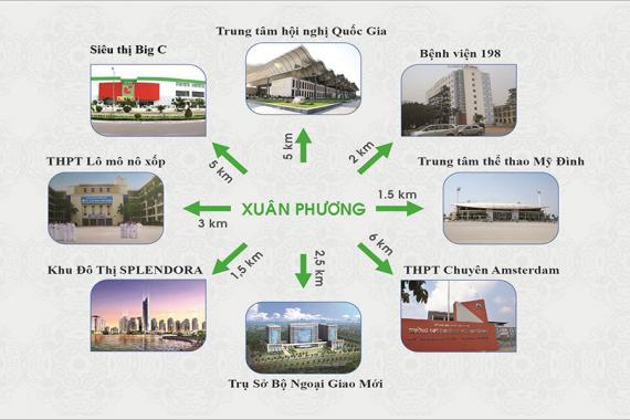 Chính chủ cần bán liền kề Xuân Phương Viglacera, hướng Đông Nam, diện tích74.3m2