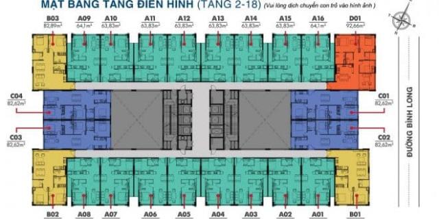 Bán nhanh căn hộ 8X Rainbow, ngay ngã tư 4 Xã, Đường Bình Long, 64m2, 2PM. Gía 1tỷ650