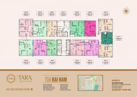 Căn hộ Tara Residence, ở liền, 59m2, 1PN+, hướng Tây Bắc view mặt tiền Tạ Quang Bửu Q8