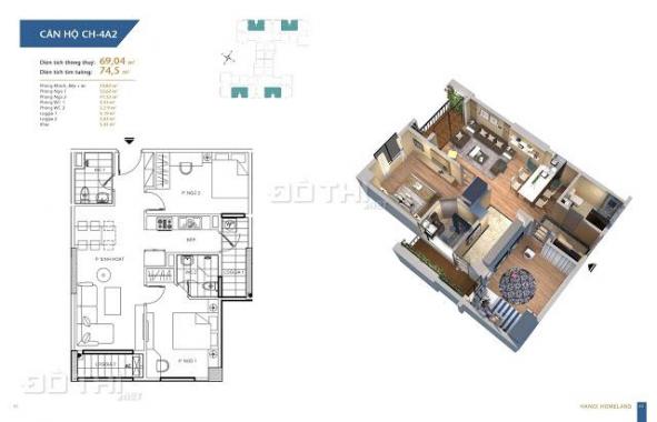 Chính chủ cần bán căn hộ, CT1B-12A16 dự án Hà Nội Homeland, giá 1.49 tỷ, LH: 09345 989 36