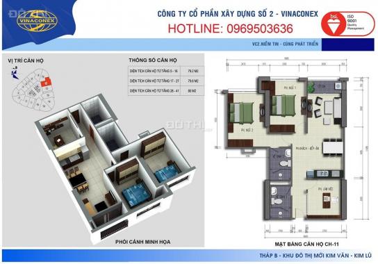 Chính chủ bán căn hộ số 11 và 8 tòa B Vinaconex2 khu ĐTM Kim Văn Kim Lũ / 0969503636