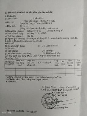 Cực hot! Cực đẹp, phố cổ Phan Chu Trinh, gần bưu điện Hà Đông, nở hậu, 107m2 chỉ 4.286 tỷ