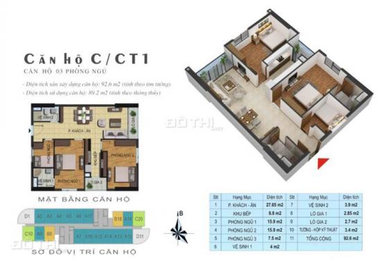 Bán căn hộ chung cư tại dự án Gelexia Riverside, Hoàng Mai, Hà Nội. DT 89.2m2, giá 20.8 tr/m2
