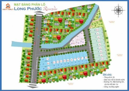 Đất nền Long Phước Riverside, Quận 9, diện tích 65m2, giá 1.7 tỷ