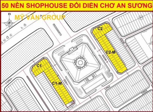 Bán đất nền shophouse mặt tiền chợ An Sương, Q. 12, Quốc Lộ 1A, giá tốt