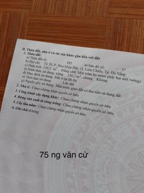 Bán gấp lô đất tại K75 tổ 20 phường Hòa Hiệp Bắc, Quận Liên Chiểu, Đà Nẵng