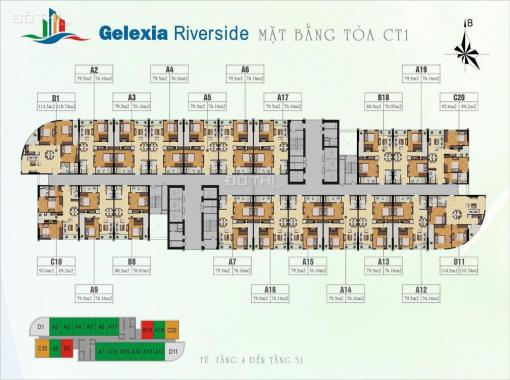Bán chung cư căn số 10, tầng 10, tòa CT1, Gelexia Riverside 885 Tam Trinh, giá 1,9 tỷ