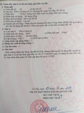 Chính chủ bán nhà Nguyễn Văn Khối, P. 9, Q. Gò Vấp, sổ hồng riêng, giá rẻ nhất khu vực, 0903633755