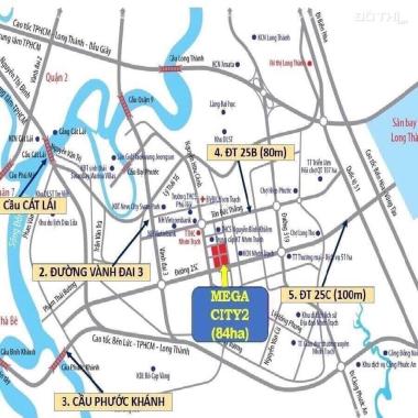 Bán đất nền dự án Mega City 2, Nhơn Trạch, Đồng Nai, có vị trí đẹp cho khách hàng, giá chỉ 740 tr
