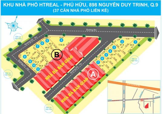 Bán nhà phố 3 lầu dự án HTReal Phú Hữu