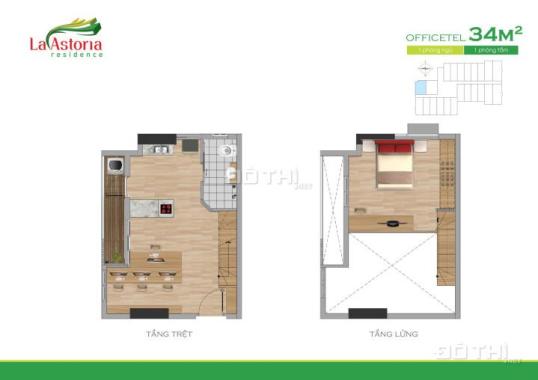 Cho thuê căn hộ officetel La Astoria tại 383 Nguyễn Duy Trinh (1PN, 1WC, 6.5 tr/th). LH 0903824249